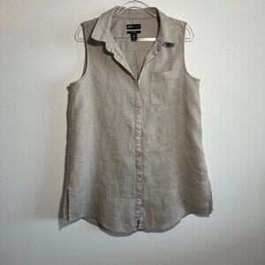 JNY - Jones New York Beige 100% Linen Top Size Medium